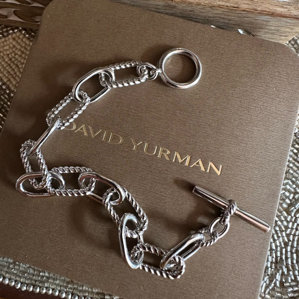 David Yurman Silver Chain Link Bracelet NWTB - Picture 3 of 16